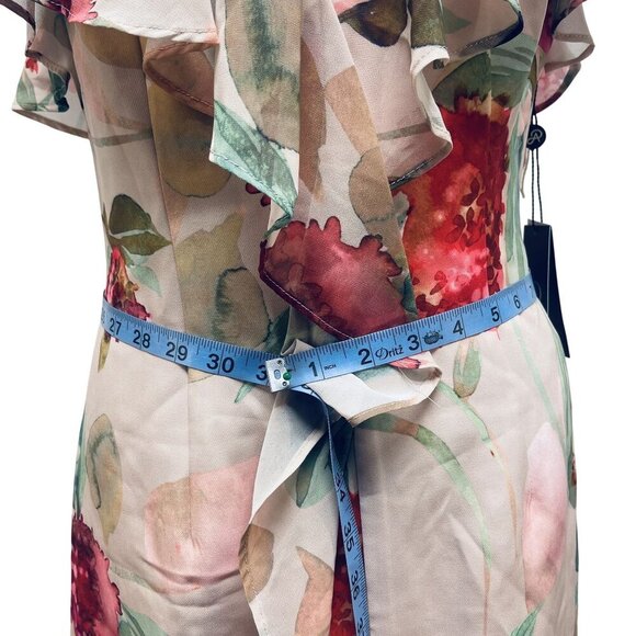 Adrianna Papell Womens Midi Ruffled Sleeveless Dress Size 4 Floral Pattern - Picture 10 of 11